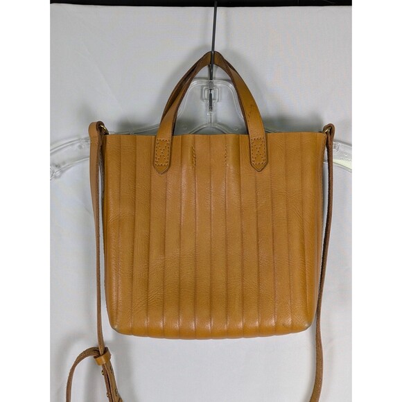 Madewell The Mini Transport Crossbody Bag Bubble Pleat Tan Casual Everyday Purse - Picture 5 of 16